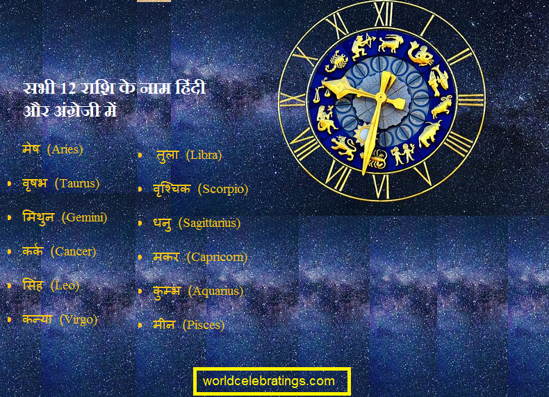  12 All 12 Rashi Names Hindi And 